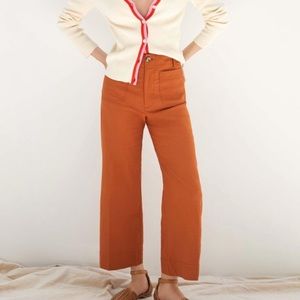 Anthropologie Maeve The Colette Cropped Wide-Leg Pants Cedar